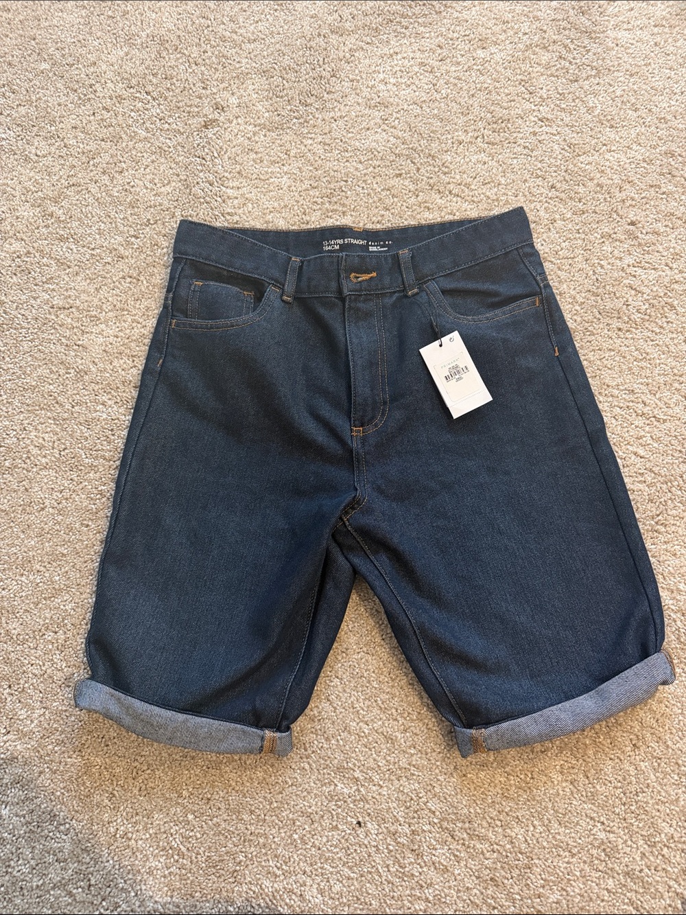Primark Navy Rolled Hem Denim Shorts